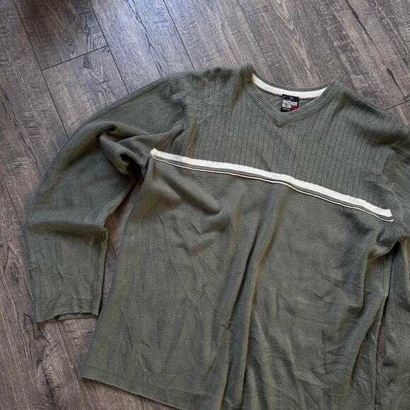 Vintage 00s Y2K Anchor Blue Baggy Striped Longsleeve Sweater - Picture 8 of 8